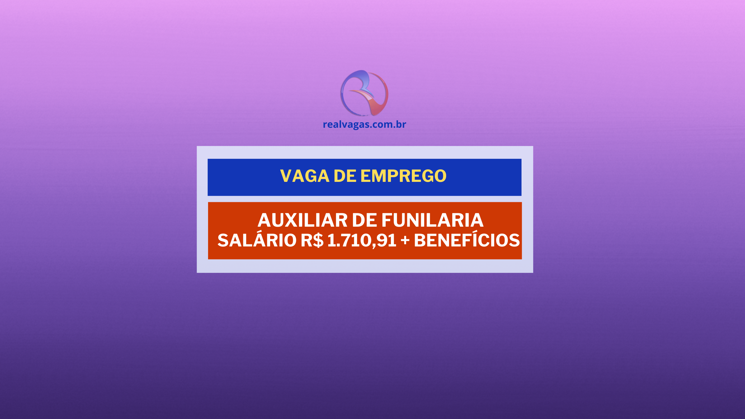 Vaga Auxiliar de Funilaria  Salário R$ 1.710,91+benefícios